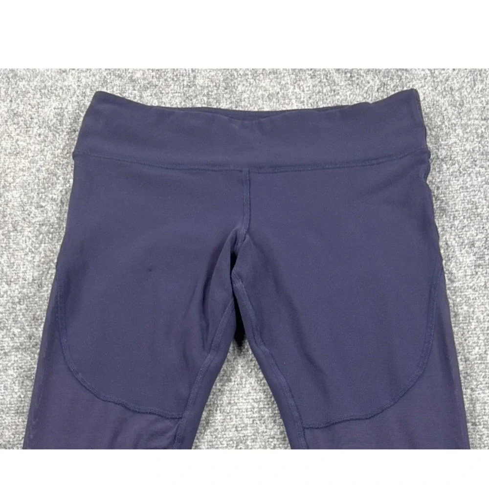 Alo Yoga Womens Medium Navy Blue Mesh Panel Keyhole Ankle Leggings